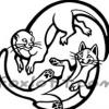 Yin Yang Cat and Otter Tattoo